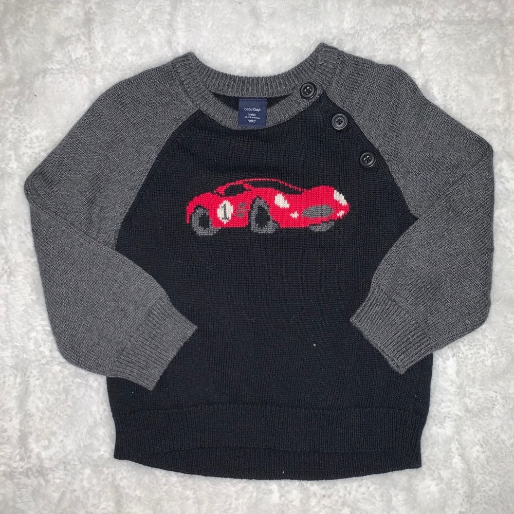 Baby gap knit race car sweater